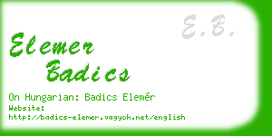 elemer badics business card