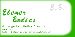 elemer badics business card